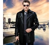 Nuevo abrigo de piel de oveja de invierno para papás de mediana edad y mayores, abrigo de hombre de longitud media, cuello de traje, más chaqueta de cuero polar 170