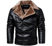 Abrigo de otoño e invierno para hombre, chaqueta de cuero de alta calidad, Estilo de motocicleta, chaquetas informales de negocios para hombre, abrigo cálido 6XL