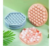 Moldes de plástico redondos para hacer bolas de hielo, con orificios de drenaje, de gran capacidad, portátiles, para hockey sobre hielo, bandejas para cubitos de hielo, accesorios de cocina azul