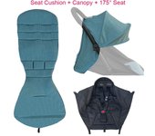 Accesorios para cochecitos de bebé Toldo impermeable y; Cojín de asiento de repuesto compatible con Babyzen YOYO YOYO2 azul de fuerza aérea