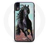 Coque Iphone X Frison Cheval Noir