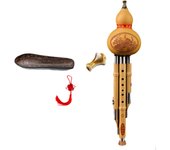 Flauta de calabaza de bambú Hulusi con estuche de almacenamiento, instrumento de viento tradicional profesional c key