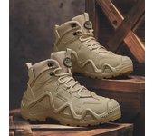 Botas altas ultraligeras impermeables de senderismo y tácticas para hombre - Zapatos transpirables de combate en el desierto 40 caqui