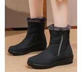 Botas de nieve de moda para mujer, nuevos zapatos de mujer, zapatos de plataforma sin cordones, zapatos casuales para mujer, botines impermeables suaves, botas de invierno para mujer 35 marrón