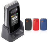 Teléfono plegable de pantalla dual V202T, botones grandes, batería de 1450 mAh, llamada de emergencia, linterna, tarjeta SIM dual, teléfono móvil 4G con Bluetooth negro