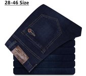 Pantalones vaqueros sueltos azules de talla grande para hombre, pantalones vaqueros rectos de otoño e invierno, pantalones de marca para hombre 48 azul oscuro