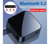 Receptor y transmisor Bluetooth 5.3 2 en 1 con conector auxiliar de 3,5 mm, reproductor de música estéreo, adaptador de audio inalámbrico para PC, TV y auriculares