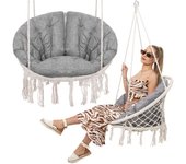 Hamaca Chaise - SPRINGOS® - Balançoire en Coton - Coussin Inclus - Jardin - 150 kg Max