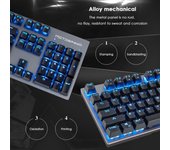 Motospeed GK89 Teclado mecánico con cable inalámbrico/USB de 2,4 GHz con retroiluminación RGB de 104 teclas inalámbrico negro