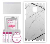 apgo Protective Skin Sticker for the back+sides compatible with Xiaomi Redmi Note 9 Pro Max, Full Wrap Film, Foil, Vinyl - Pattern White Marble