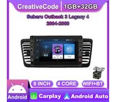 Android de 8 pulgadas para Subaru Outback 3 Legacy 4 2004-2009 con botón, Radio de coche, reproductor Multimedia de vídeo GPS, 1 + 32GB 1+32GB
