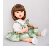 KEIUMI-Muñeca Reborn recién nacida de 55 cm, vinilo completo de silicona, muñeca bebé realista para niños, juguetes de Cosplay para estudiantes de alta calidad 22 inch marrón
