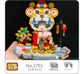 LOZ 1751 Festival de Primavera Año nuevo sombrero de tigre niño hucha árbol rico linterna Animal muñeca Mini bloques de construcción de juguete sin caja