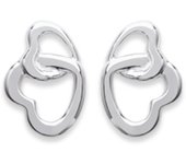 Les Trésors De Lily [F3938] - Boucles Argent 'Coeurs Entrelacés' argenté - 10x7 mm plata