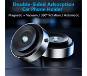 Soporte inteligente para teléfono móvil, magnético, universal, con adsorción al vacío, rotación de 360°, doble cara, para coche.