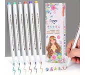 10 piezas/caja de marcadores metálicos de colores, marcadores metálicos de punta fina, rotuladores de caligrafía para papel negro, álbumes de recortes, manualidades, Art Rock Egg 10pcs azul