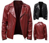 Chaqueta de cuero para hombre, moda de primavera y otoño, nuevas de cuero, bonita cremallera Horizontal, ropa de motocicleta, abrigo grande juvenil 5XL