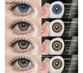 EYESHARE 1 par de elegantes lentes de contacto de color Lentes de contacto azules blandas Lentes de contacto verdes Lentes de gafas marrones naturales anuales Lentes grises