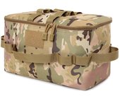 Bolsa de almacenamiento para acampar, bolsa de mano portátil, organizador de utensilios de cocina de gran capacidad para acampar verde