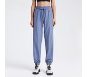 Pantalones deportivos holgados para mujer, pantalones de yoga, pantalones de baile, cintura alta, con cordón, pantalones de secado rápido, pantalones de fitness para correr y yoga de talla grande S caqui