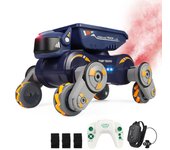 Coche de control remoto con pulverizador, 2,4 GHz, sensor de gestos giratorio de 360 grados, juguete robot eléctrico con luces y música 1 Battery naranja