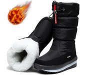 Botas de nieve para mujer, Botas de invierno con plataforma, Botas antideslizantes impermeables de felpa gruesa, zapatos de invierno a la moda para mujer, Botas de piel cálidas 39