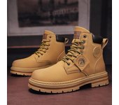 Botines de moda para otoño e invierno, botas para hombre, botas amarillas cómodas para exteriores, botas Chelsea, zapatos casuales de caña alta de diseñador clásico para hombre 39
