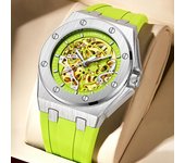Nuevo reloj de lujo para hombre con caja ONOLA, reloj completamente automático de silicona resistente al agua, relojes mecánicos para hombre