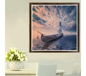 DIY diamante pintura cross stitch girl onthe boat diamond bordado decoration Pinturas 30x30CM