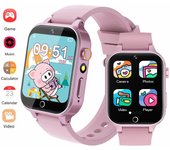 Reloj inteligente para niños, pantalla táctil HD, 26 juegos, reloj inteligente con cámara de video, música, audiohistoria, tarjeta de aprendizaje, regalo educativo para niños y niñas de 4 a 12 años negro