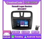 Android de 8 pulgadas para Renault Logan Sandero 2014-2017 con botón, Radio para coche, reproductor Multimedia de vídeo GPS, 1 + 32GB 1+32GB