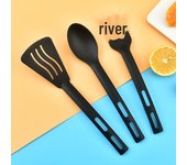 Juego de utensilios de cocina de nailon de 3 piezas para niños: Cuchara escurridora, cucharón ranurado, tenedor para fideos: portátil para viajes y campamentos. secret spoon
