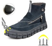 Nuevos zapatos de seguridad para hombres, zapatos de soldador de caña alta, botas de seguridad para el trabajo con punta de acero antichispas, zapatillas de trabajo antipuñaladas para hombres, zapatos de seguridad para hombres 38