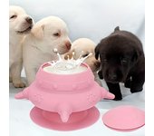 1 pieza de nuevo alimentador de silicona para mascotas jóvenes, tetina de imitación de leche materna que alimenta a cuatro al mismo tiempo, alimentador de medicamentos multifuncional para la lactancia materna de mascotas color rosa