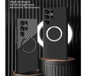 YurKem - Funda magnética de fibra de carbono de lujo para Samsung S24, S22 Ultra, S21, S23 Plus, S22ultra, S22, S24 Plus, S21Ultra, S23+, funda mate For S22