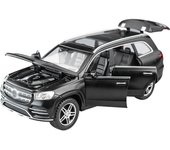 Modelo de coche todoterreno de juguete Benz GLS580 SUV de alta simulación 1/32 con decoración de luz y sonido, juguetes de aleación fundidos a presión para regalos de niños blanco
