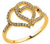 Anillo chapado en oro 'Love' dorado blanco - 13x15 mm 52 oro
