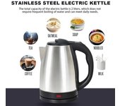Hervidor de agua eléctrico de 2 l con luz indicadora, apto para uso alimentario, encendido y apagado automático, seguro, de acero inoxidable de 1500 W. US Plug