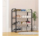 Organizador de zapatos apilable de 4 niveles que ahorra espacio - Zapatero vertical independiente de color negro - Zapatero de acero inoxidable con espacio de almacenamiento en el piso en la esquina 1pc negro