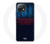 Coque pour Xiaomi Mi 11 Lite Stranger Things logo Fond Bleu de la saison 2