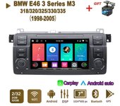 Reproductor multimedia con radio para coche, para BMW Serie 3 E46 M3 318/320/325/330/335 1998-2005, 2 Din, Android, Carplay, GPS, autorradio 2+32 GB 1+32GB negro