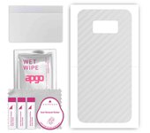 apgo Protective Skin Sticker for the back compatible with Samsung Galaxy S8, Wrap Film, Foil, Vinyl - Pattern Transparent Carbon