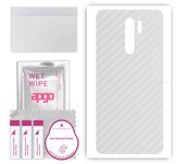 apgo Protective Skin Sticker for the back compatible with Xiaomi Redmi 9 Prime, Wrap Film, Foil, Vinyl - Pattern Transparent Carbon