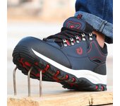 Zapatos de trabajo ligeros para hombre, zapatos de seguridad con punta de acero transpirables, zapatillas de trabajo para hombre, botas de seguridad protectoras a prueba de pinchazos para hombre 46