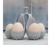 Soporte para huevos cocidos antiescaldaduras con asa, bandeja portátil para cocinar huevos al vapor, saludable 6 eggs