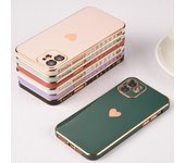 Fundas de chapado para Iphone 12 11 13 Pro Max Funda de corazón de amor galvanizada para Iphone 11 Pro Max 13 Mini Xr Xs Max X 8 7 Plus Cover For iphone 8