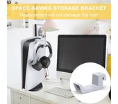 Soporte para auriculares de consola de fácil instalación con soporte para auriculares que ahorra espacio Soporte para consola de juegos PS5 blanco