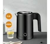 Hervidor de agua eléctrico de viaje para té y café, olla portátil de acero inoxidable de 0,8 l para hotel, viaje familiar, cocina, hervidor inteligente EU