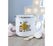 Mug metal TOUS LES CHEMINS MENENT AU RHUM TU blanco