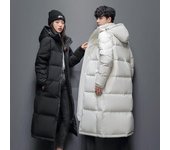 Abrigo con capucha para mujer, chaqueta de plumón larga y cálida de invierno para mujer, chaqueta de plumón para mujer, parka acolchada para hombre y mujer XS
